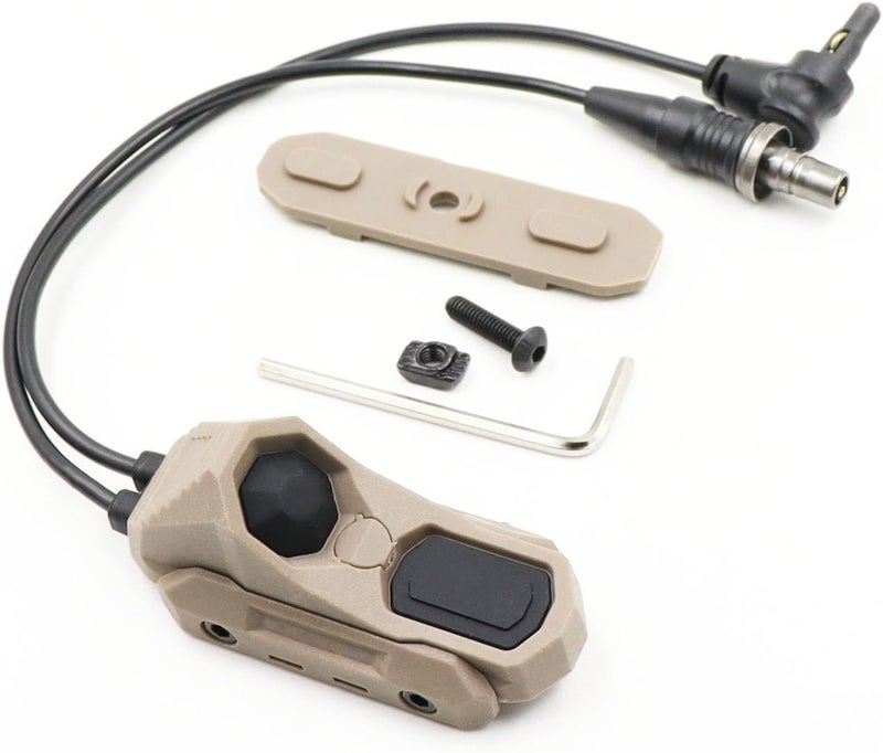 LThyzszb Tactical Dual Remote Pressure Switch Compatible with Crane Laser & SF M300/340/M600/640DF Weapon Lights and Lasers (Crane Laser Plug-Tan) - Image 1